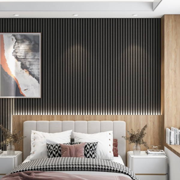 600mm Ebony Acoustic Slat Wall Panel 2.4m Pack of 2 image
